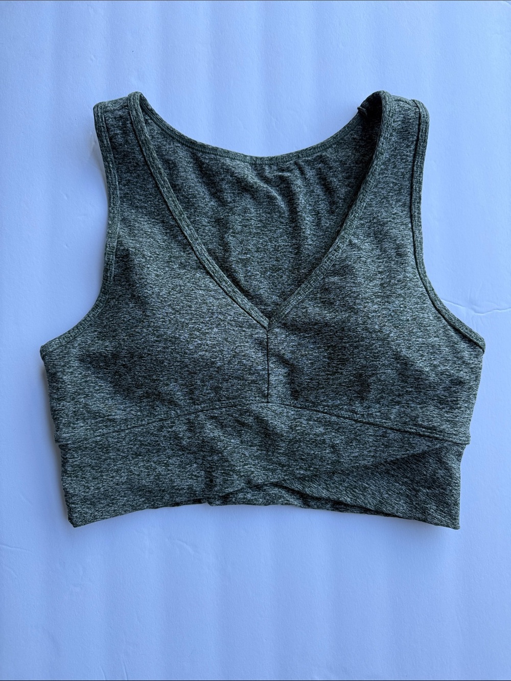 Grey V-Neck Sports Bra